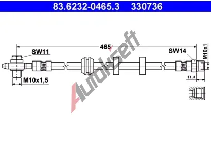 ATE Brzdov� hadice - 465 mm AT 330736, 83.6232-0465.3