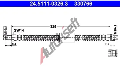 ATE Brzdov hadice - 326 mm AT 330766, 24.5111-0326.3
