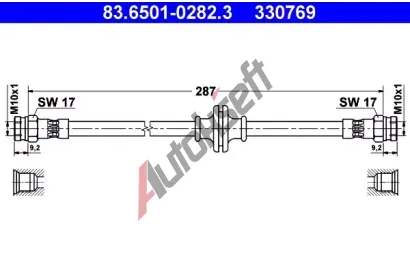 ATE Brzdov hadice - 287 mm AT 330769, 83.6501-0282.3