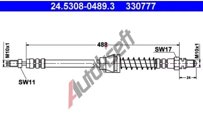 ATE Brzdov hadice - 488 mm AT 330777, 24.5308-0489.3