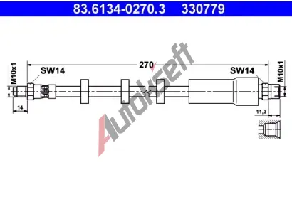 ATE Brzdov hadice - 270 mm AT 330779, 83.6134-0270.3