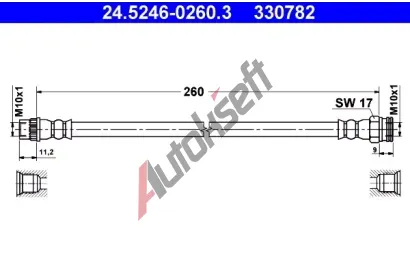 ATE Brzdov hadice - 260 mm AT 330782, 24.5246-0260.3