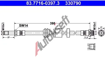 ATE Brzdov hadice - 395 mm AT 330790, 83.7716-0397.3