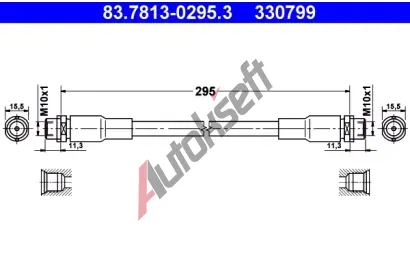 ATE Brzdov hadice - 295 mm AT 330799, 83.7813-0295.3