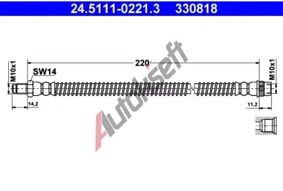 ATE Brzdov hadice - 220 mm AT 330818, 24.5111-0221.3