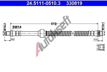 ATE Brzdov hadice - 510 mm AT 330819, 24.5111-0510.3