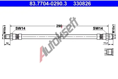 ATE Brzdov hadice - 290 mm AT 330826, 83.7704-0290.3
