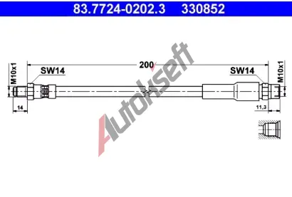 ATE Brzdov� hadice - 200 mm AT 330852, 83.7724-0202.3