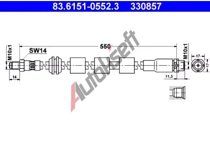 ATE Brzdov hadice - 550 mm AT 330857, 83.6151-0552.3