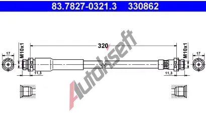 ATE Brzdov hadice - 320 mm AT 330862, 83.7827-0321.3