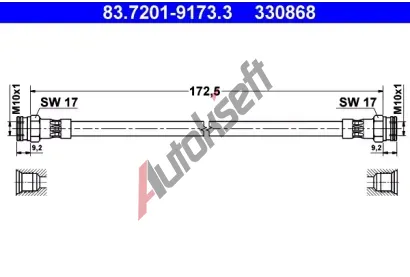 ATE Brzdov� hadice - 173 mm AT 330868, 83.7201-9173.3
