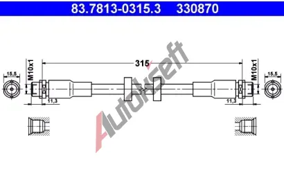 ATE Brzdová hadice - 315 mm AT 330870, 83.7813-0315.3  ATE Brzdová hadice - 315 mm AT 330870, 83.7813-0315.3