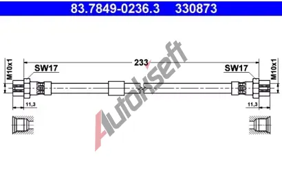 ATE Brzdov hadice - 233 mm AT 330873, 83.7849-0236.3