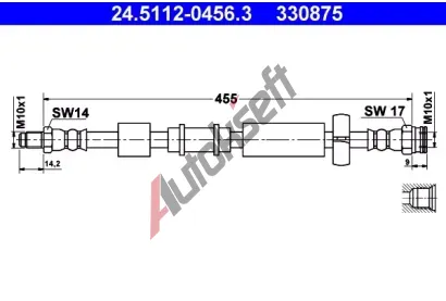 ATE Brzdov hadice - 455 mm AT 330875, 24.5112-0456.3