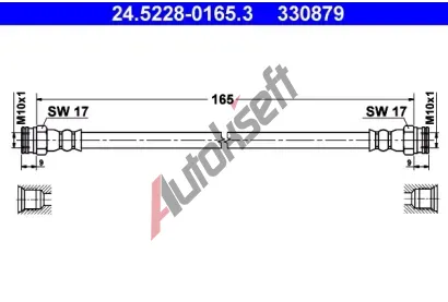 ATE Brzdov hadice - 165 mm AT 330879, 24.5228-0165.3