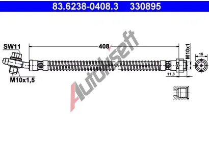 ATE Brzdov� hadice - 408 mm AT 330895, 83.6238-0408.3