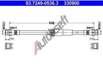 ATE Brzdov hadice - 536 mm AT 330900, 83.7249-0536.3