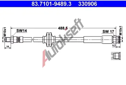 ATE Brzdov hadice - 488,5 mm AT 330906, 83.7101-9489.3