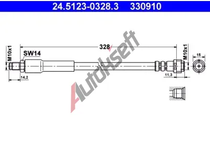 ATE Brzdov� hadice - 328 mm AT 330910, 24.5123-0328.3