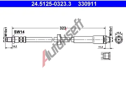 ATE Brzdová hadice - 323 mm AT 330911, 24.5125-0323.3  ATE Brzdová hadice - 323 mm AT 330911, 24.5125-0323.3