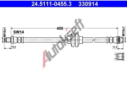 ATE Brzdov hadice - 455 mm AT 330914, 24.5111-0455.3