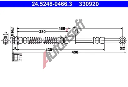 ATE Brzdov hadice - 466 mm AT 330920, 24.5248-0466.3