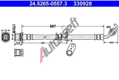 ATE Brzdov� hadice - 557 mm AT 330928, 24.5265-0557.3