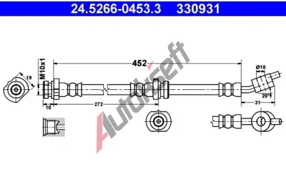 ATE Brzdov hadice - 452 mm AT 330931, 24.5266-0453.3