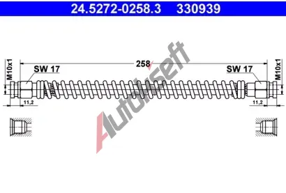 ATE Brzdov hadice - 258 mm AT 330939, 24.5272-0258.3