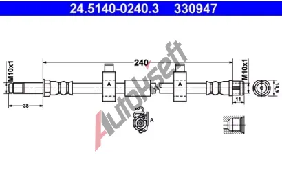 ATE Brzdov hadice - 240 mm AT 330947, 24.5140-0240.3