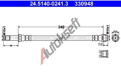 ATE Brzdov� hadice - 240 mm AT 330948, 24.5140-0241.3