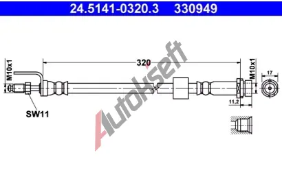 ATE Brzdov hadice - 320 mm AT 330949, 24.5141-0320.3