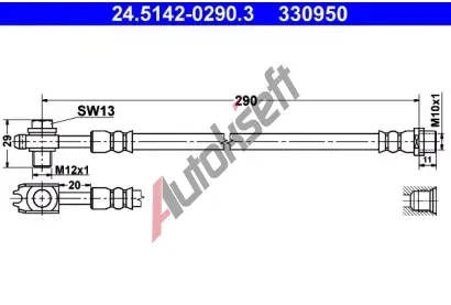 ATE Brzdov hadice - 290 mm AT 330950, 24.5142-0290.3