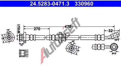 ATE Brzdov hadice - 470 mm AT 330960, 24.5283-0471.3