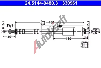 ATE Brzdov hadice - 480 mm AT 330961, 24.5144-0480.3