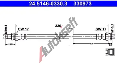 ATE Brzdov� hadice - 330 mm AT 330973, 24.5146-0330.3
