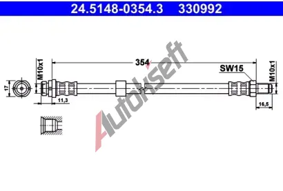 ATE Brzdov hadice - 354 mm AT 330992, 24.5148-0354.3