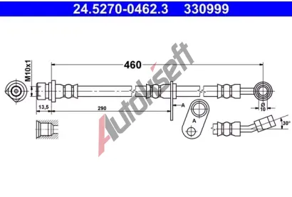ATE Brzdová hadice - 461 mm AT 330999, 24.5270-0462.3 ATE Brzdová hadice - 461 mm AT 330999, 24.5270-0462.3