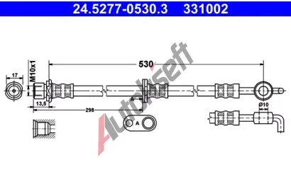 ATE Brzdov hadice - 530 mm AT 331002, 24.5277-0530.3