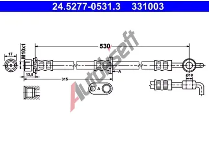 ATE Brzdov hadice - 530 mm AT 331003, 24.5277-0531.3