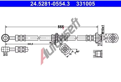 ATE Brzdov hadice - 555 mm AT 331005, 24.5281-0554.3