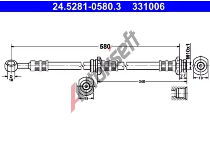 ATE Brzdová hadice - 580 mm AT 331006, 24.5281-0580.3 ATE Brzdová hadice - 580 mm AT 331006, 24.5281-0580.3