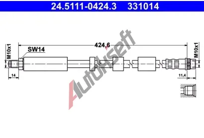 ATE Brzdov hadice - 424,6 mm AT 331014, 24.5111-0424.3