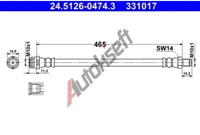 ATE Brzdová hadice - 474,7 mm AT 331017, 24.5126-0474.3 ATE Brzdová hadice - 474,7 mm AT 331017, 24.5126-0474.3