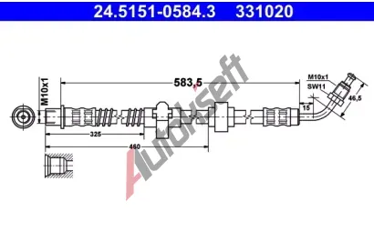ATE Brzdov hadice - 583,5 mm AT 331020, 24.5151-0584.3