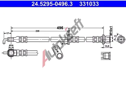 ATE Brzdov� hadice - 496 mm AT 331033, 24.5295-0496.3