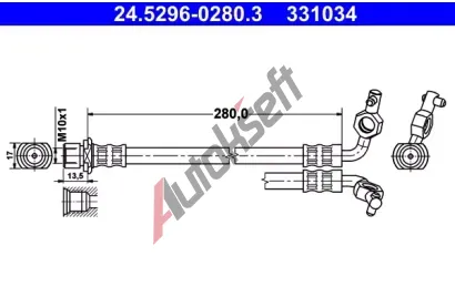 ATE Brzdov hadice - 280,5 mm AT 331034, 24.5296-0280.3
