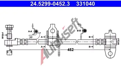 ATE Brzdov hadice - 452 mm AT 331040, 24.5299-0452.3