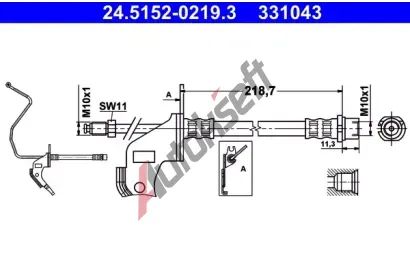 ATE Brzdov hadice - 230 mm AT 331043, 24.5152-0219.3