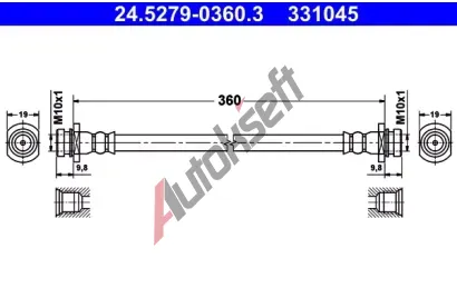 ATE Brzdov hadice - 360 mm AT 331045, 24.5279-0360.3